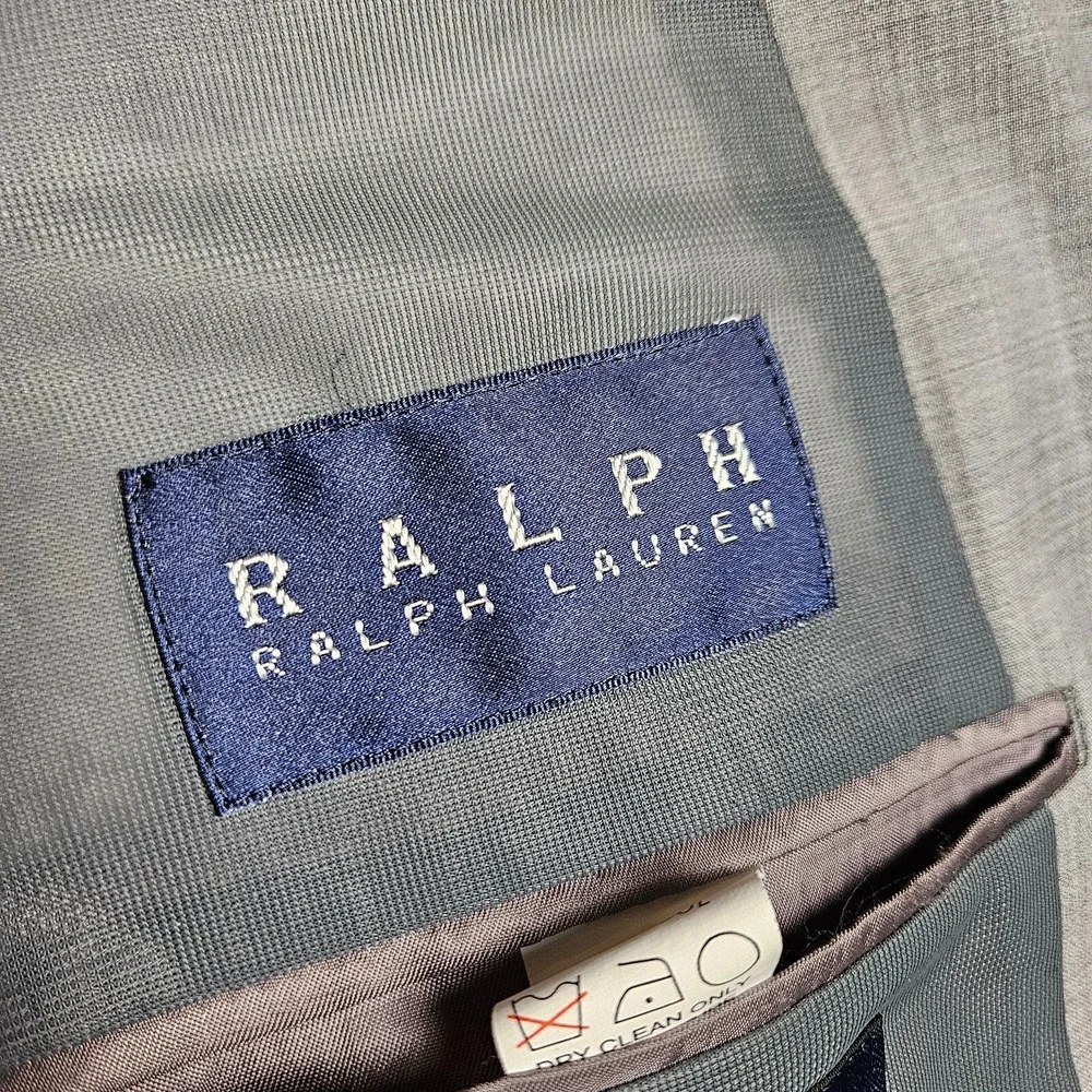 Ralph Lauren Wool Sport Coat Blazer Suit Jacket Lined Stretch‎ Mens 42L Gray